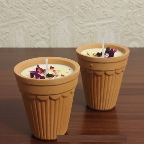 Kesar Khus Kulhad Decorative Scented Candle