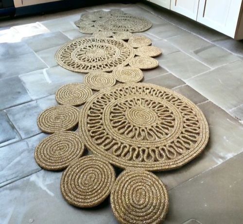 Floral Handmade Braided Jute Rugs