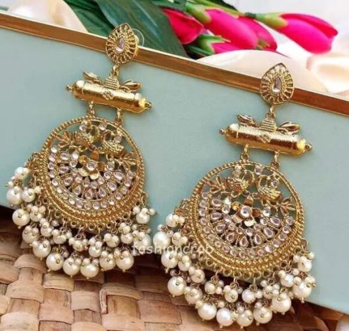 Gold Plated Alloy Chandbali Earrings