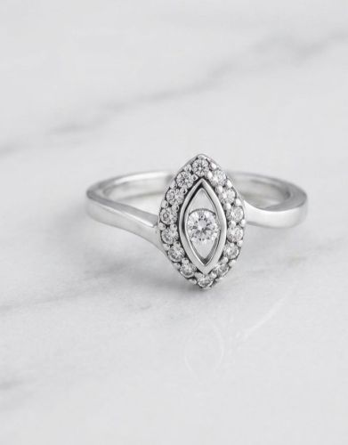 Ethereal Eye Designer Zirconia Diamond Sterling Silver Ring