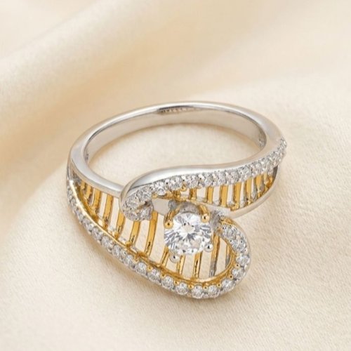 Solitaire Nest 925 Italian Sterling Silver Zirconia Diamond Ring