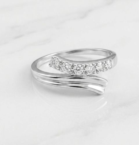 The Celestial Bypass Italian Sterling Silver Zirconia Diamond Ring