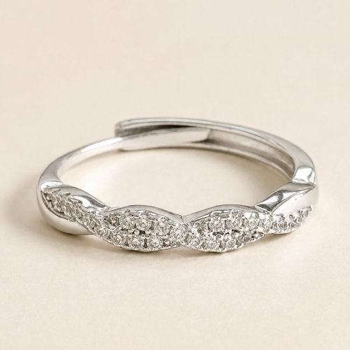 The Riviera 925 Italian Sterling Silver White Cubic Zirconia Diamond Ring