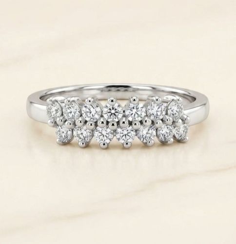 The Starlight Grid Italian Sterling Silver Zirconia Diamond Ring