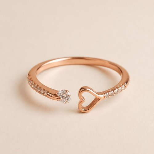 Valentine 925 Italian Sterling Silver Zirconia Diamond Ring