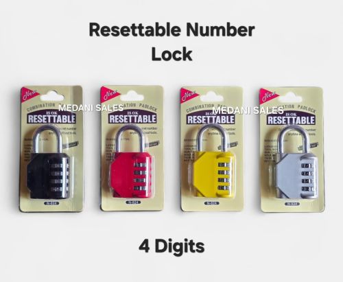 4 Digit Resettable Combination Security Padlock