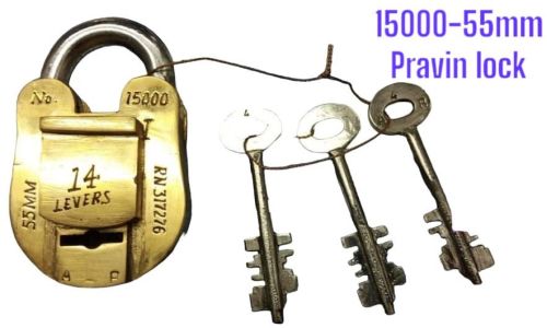 55mm brass 14 lever security padlock