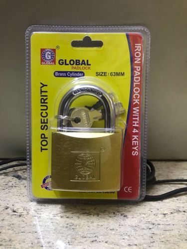 63mm Iron Body Brass Finish Security Padlock