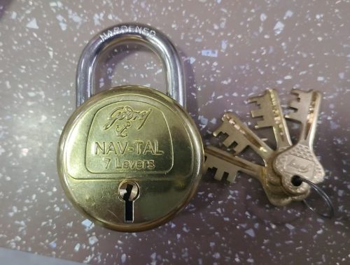 7 Lever Round Brass Heavy Duty Security Padlock