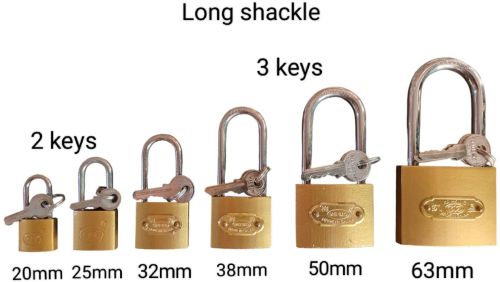 Brass Long Shackle Padlock