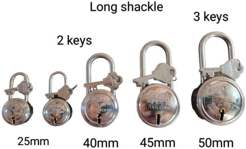 Long Shackle Round Steel Padlock