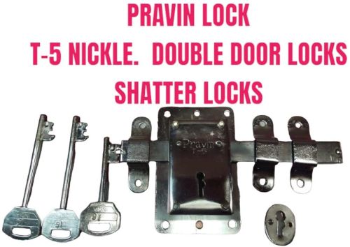 Nickel Double Door Shutter Rim Lock
