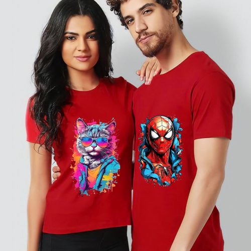 Custom DTF Print Polyester Round Neck T-Shirts