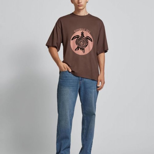 Custom Print Oversized 180 GSM Round Neck T-Shirts