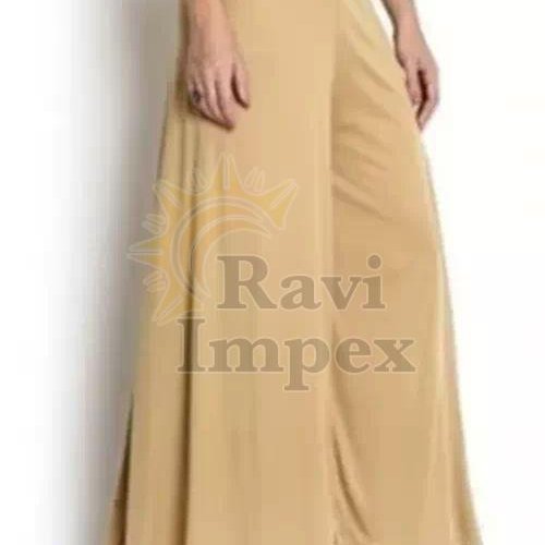 Beige Plain Ladies Palazzo
