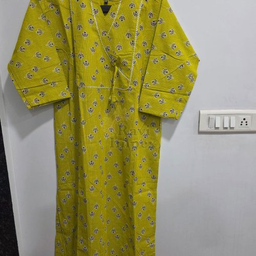 Green Printed Women Cotton Kurti