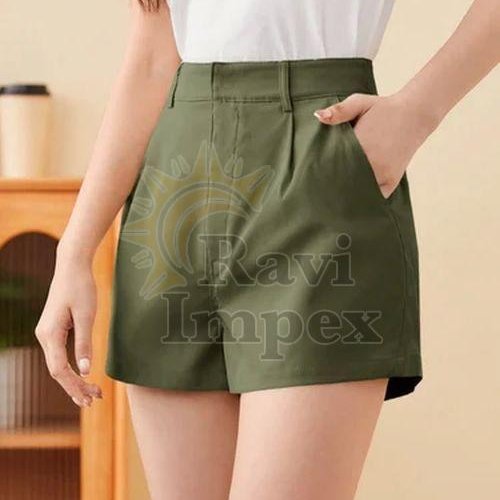 Green Women Short Pant