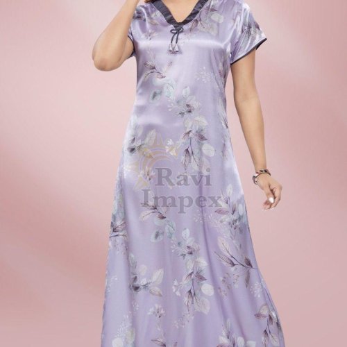 Printed Women Satin Nighty