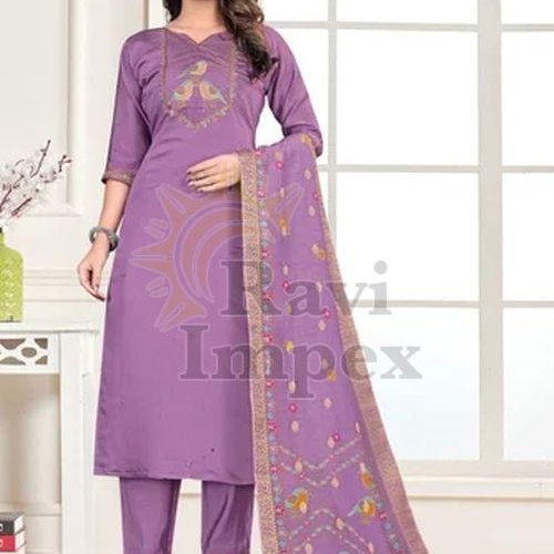 Voilet Solid Ladies Kurti Pant Set