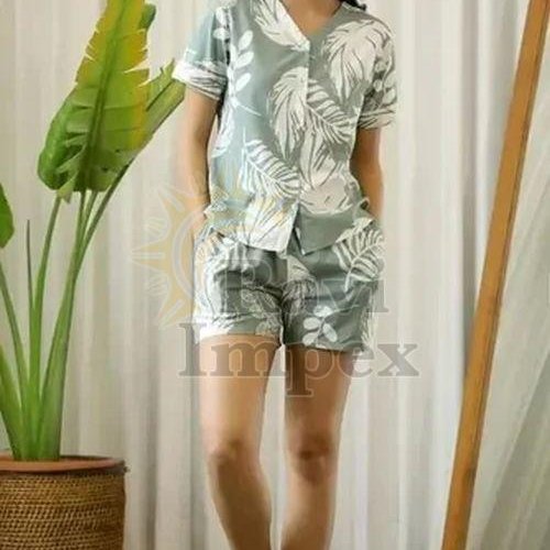 Women Printed Shorts Night Suit