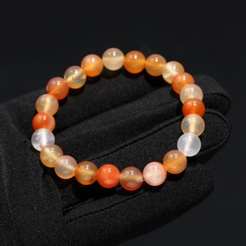Red Carnelian Polished Beaded Stretch Bracelet