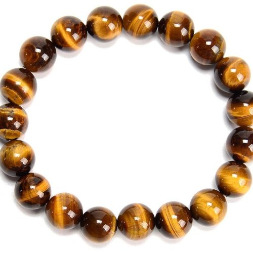 Tiger Eye Polished Beaded Elastic Bracelet