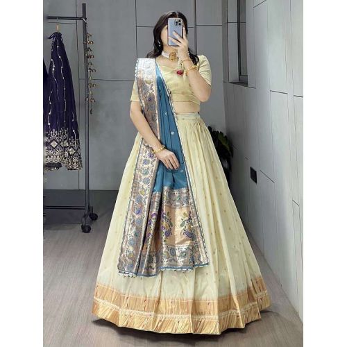 Multicolor Pakistani Silk Lehenga Choli Set