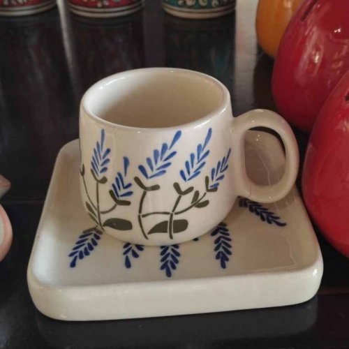 Printed Ceramic Tea Cup Set