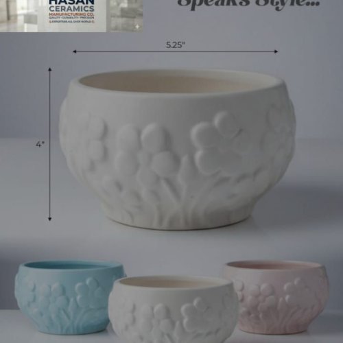 Textured Ceramic Flower Pot