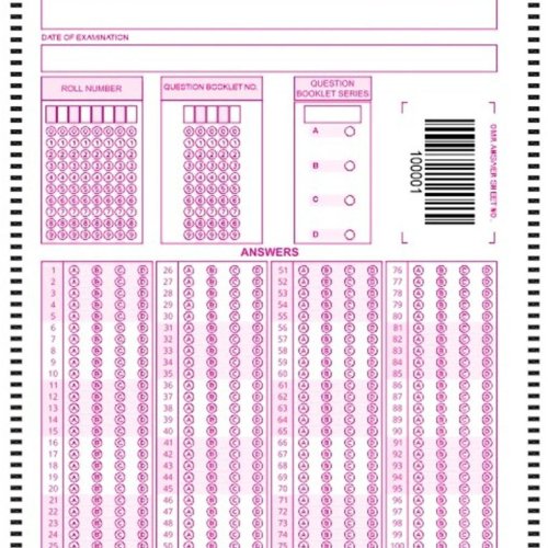 Pink Carbonless OMR Sheet