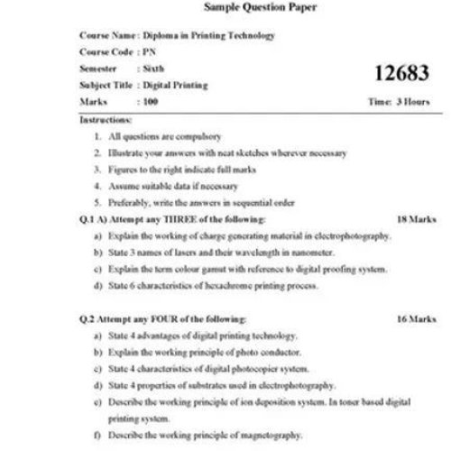 Question Paper Printing Service