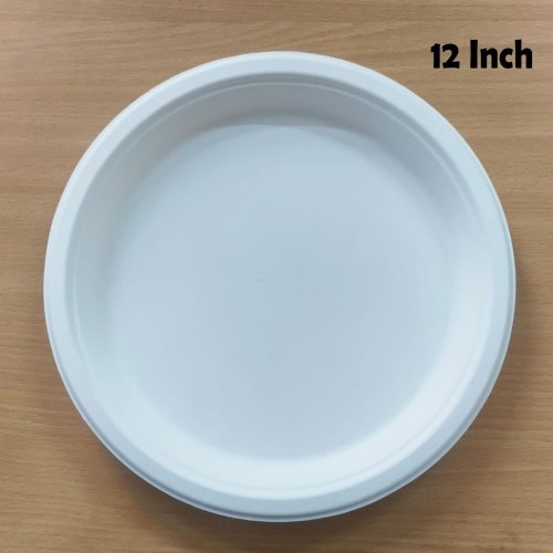 12 Inch Round Bagasse Disposable Plate