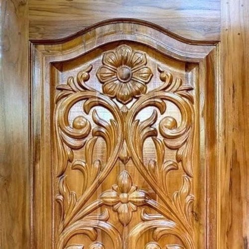 Heritage Elegance Sagwan Wood Floral Carved Door
