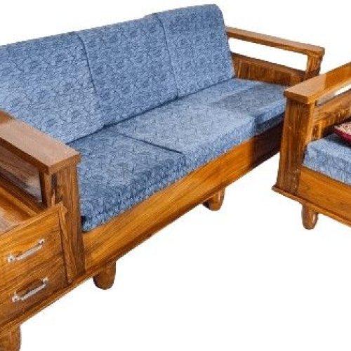 Sagwan Wood Sofa Set With Storage Drawers