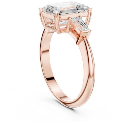 14K Rose Gold 3.00 Carat Emerald Cut Diamond Ring