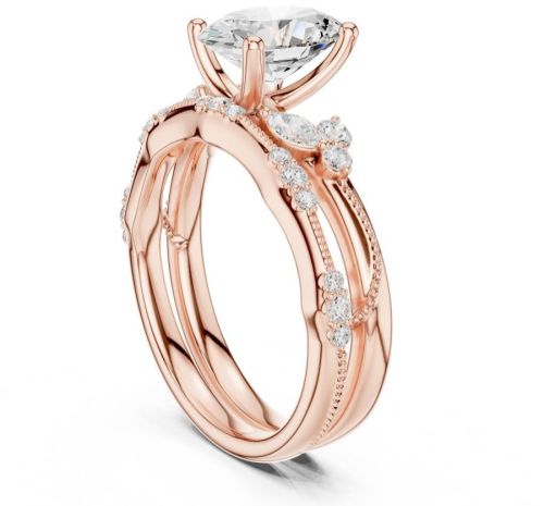 14K Solid Gold 0.23 Carat Marquise Cut Lab Grown Diamond Ring