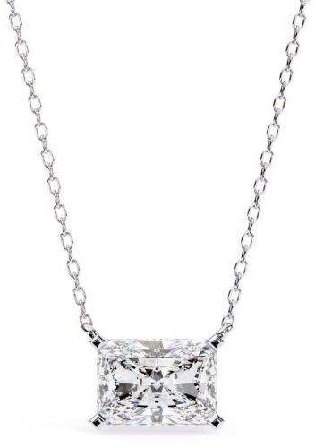 14K Solid Gold 2.00 Carat Radiant Cut Diamond Pendent