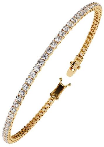 14K Solid Gold 4.85 Carat Lab Grown Diamond Bracelet