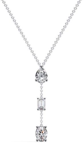 14K Solid Gold Oval Cut Lab Grown Diamond Necklace