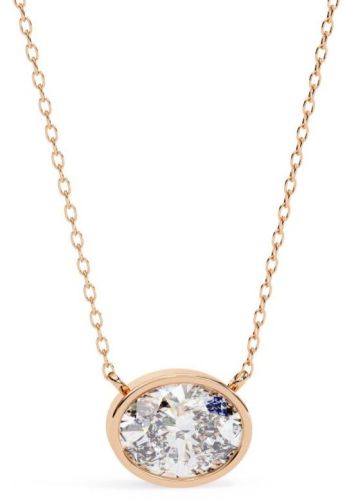 14k Solid Gold Oval Cut Lab Grown Diamond Pendent