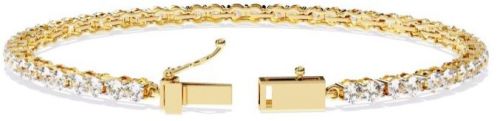14K Solid Gold Round Cut Lab Grown Diamond Bracelet