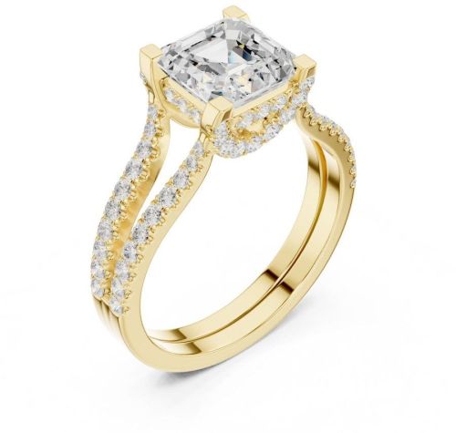 14K White Gold 1.5 CT Asscher Cut Diamond Ring