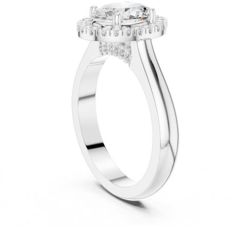 14K White Gold 3.00 Carat Oval Cut Diamond Ring