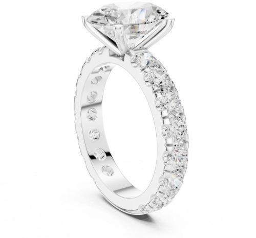 14K White Gold 3.00 CT Round Cut Diamond Ring