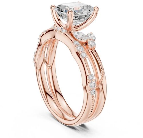 2.00 Carat Asscher Cut Lab Grown Diamond Ring