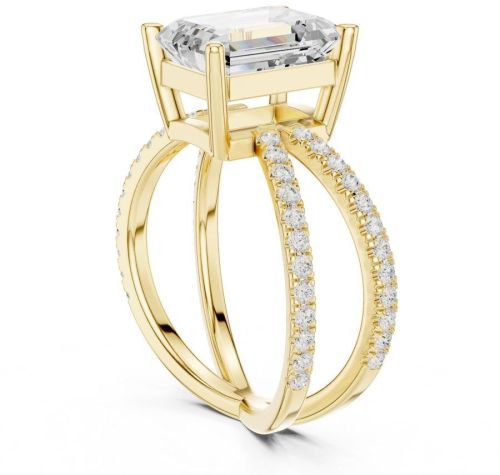 IGI Certified 3.50 CT Emerald Cut Lab Grown Diamond Ring