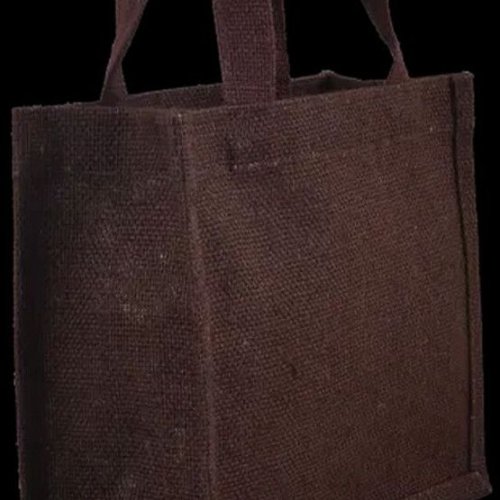 Brown Short Handle Jute Shopping Bag