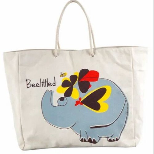 Cartoon Printed Canvas Shopping Bag