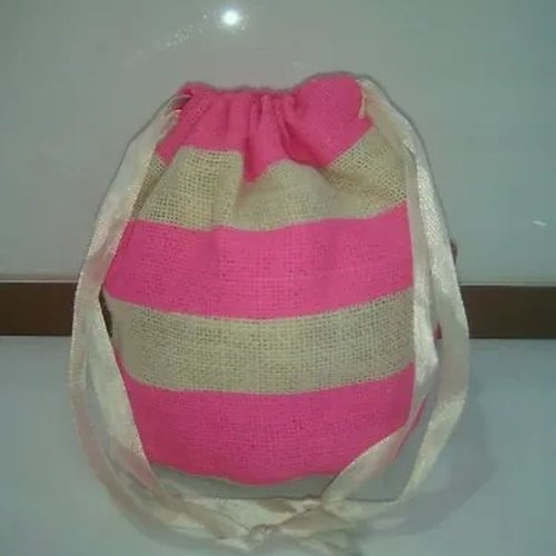Colored Jute Drawstring Potli Bag