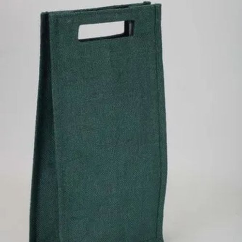Dark Green Jute Bottle Bag